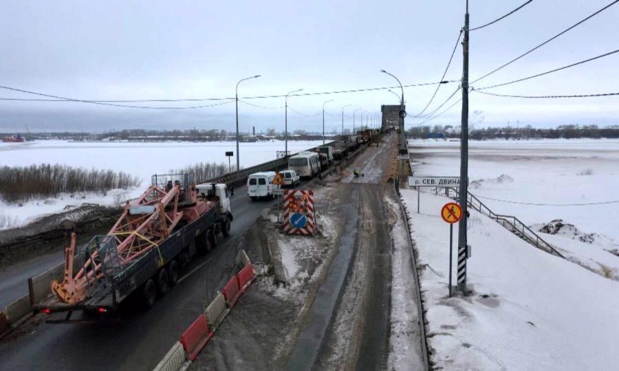 С сегодняшнего дня в Архангельске ограничено движение по Краснофлотскому мосту